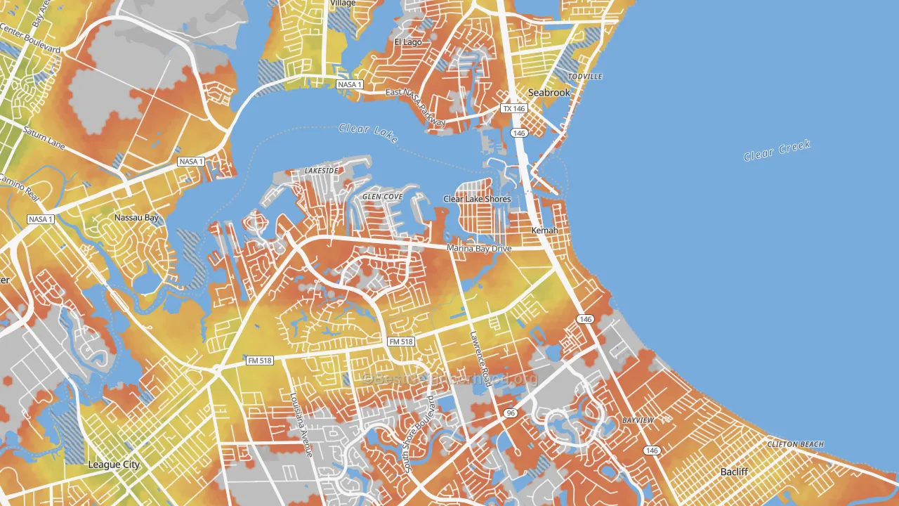 Bike Grade map of 77565, TX