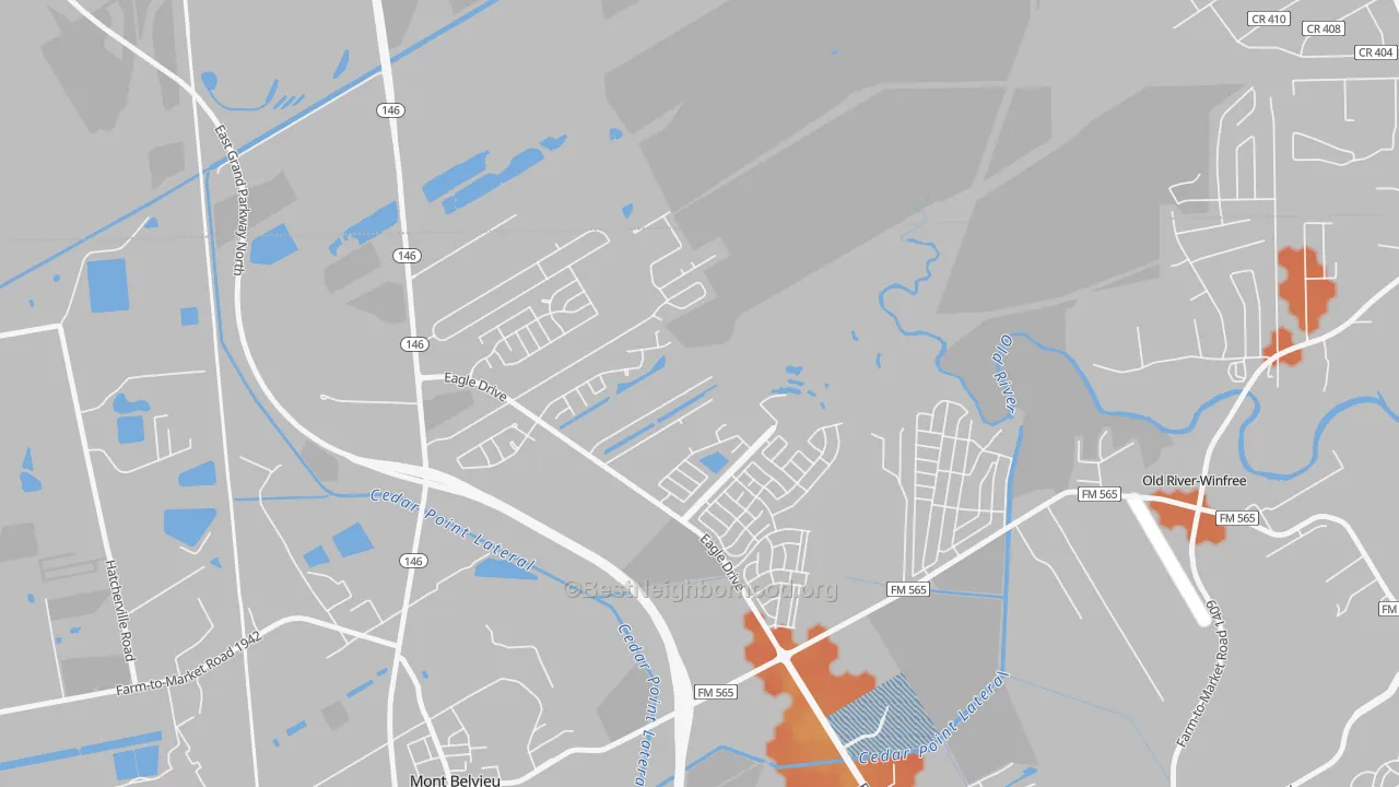 Bike Grade map of 77580, TX