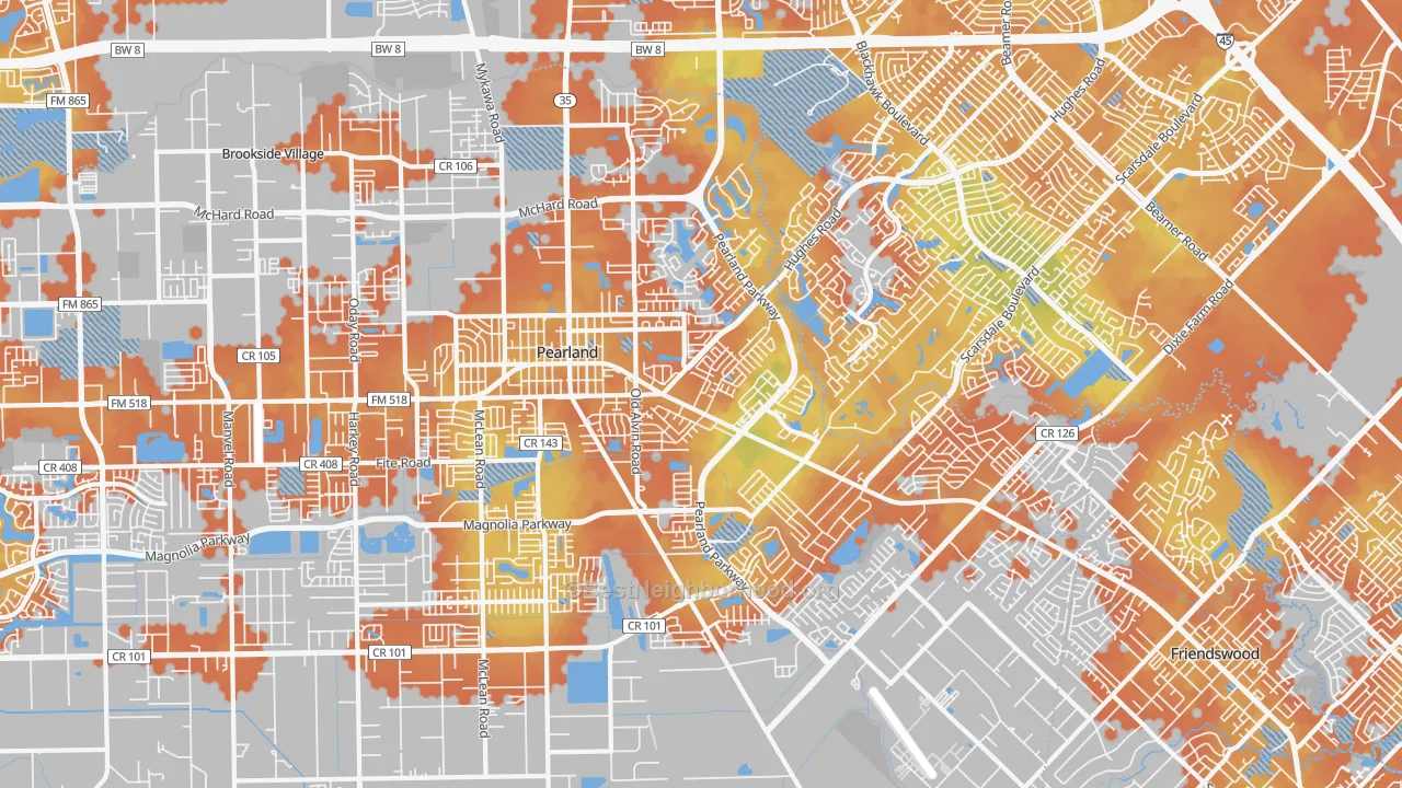 Bike Grade map of 77581, TX
