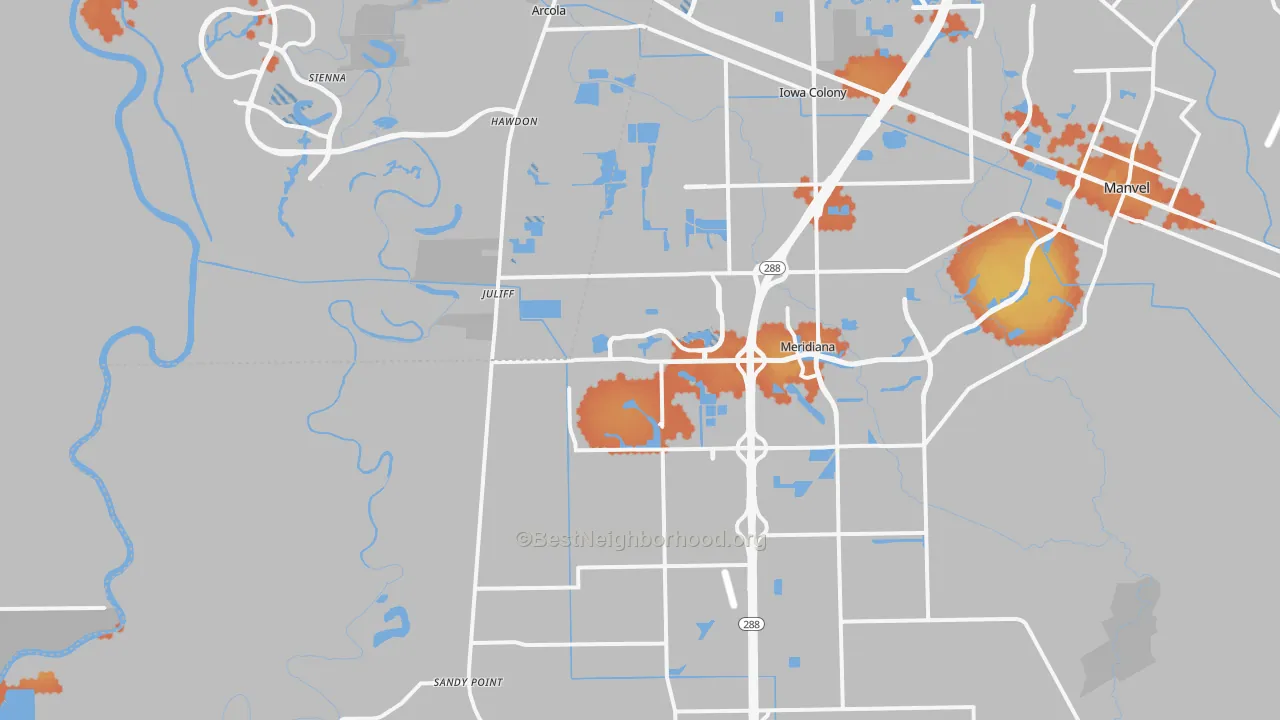 Bike Grade map of 77583, TX