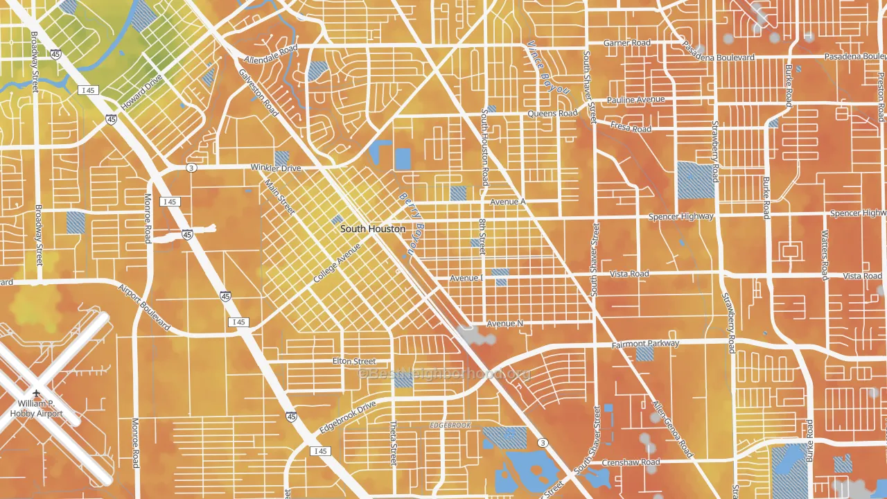 Bike Grade map of 77587, TX