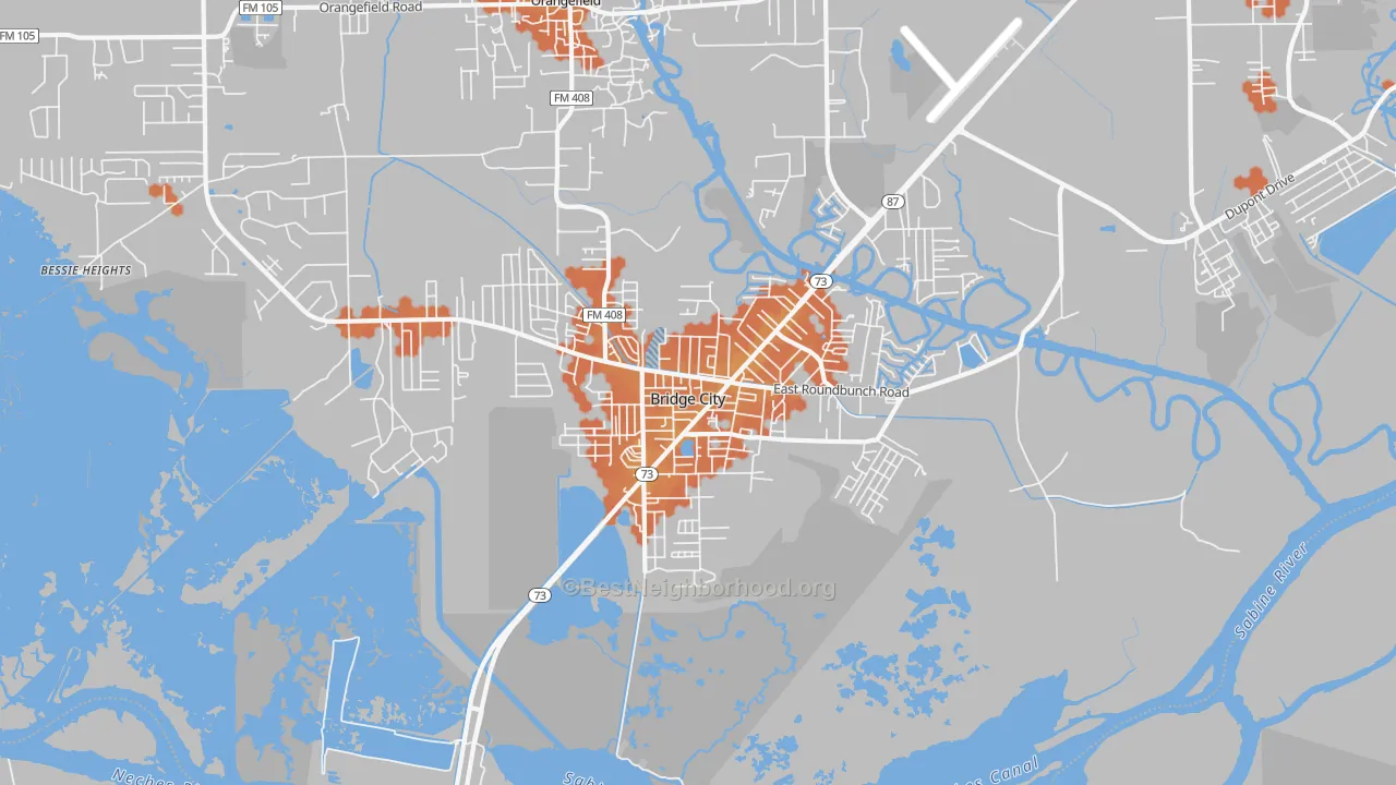 Bike Grade map of 77611, TX