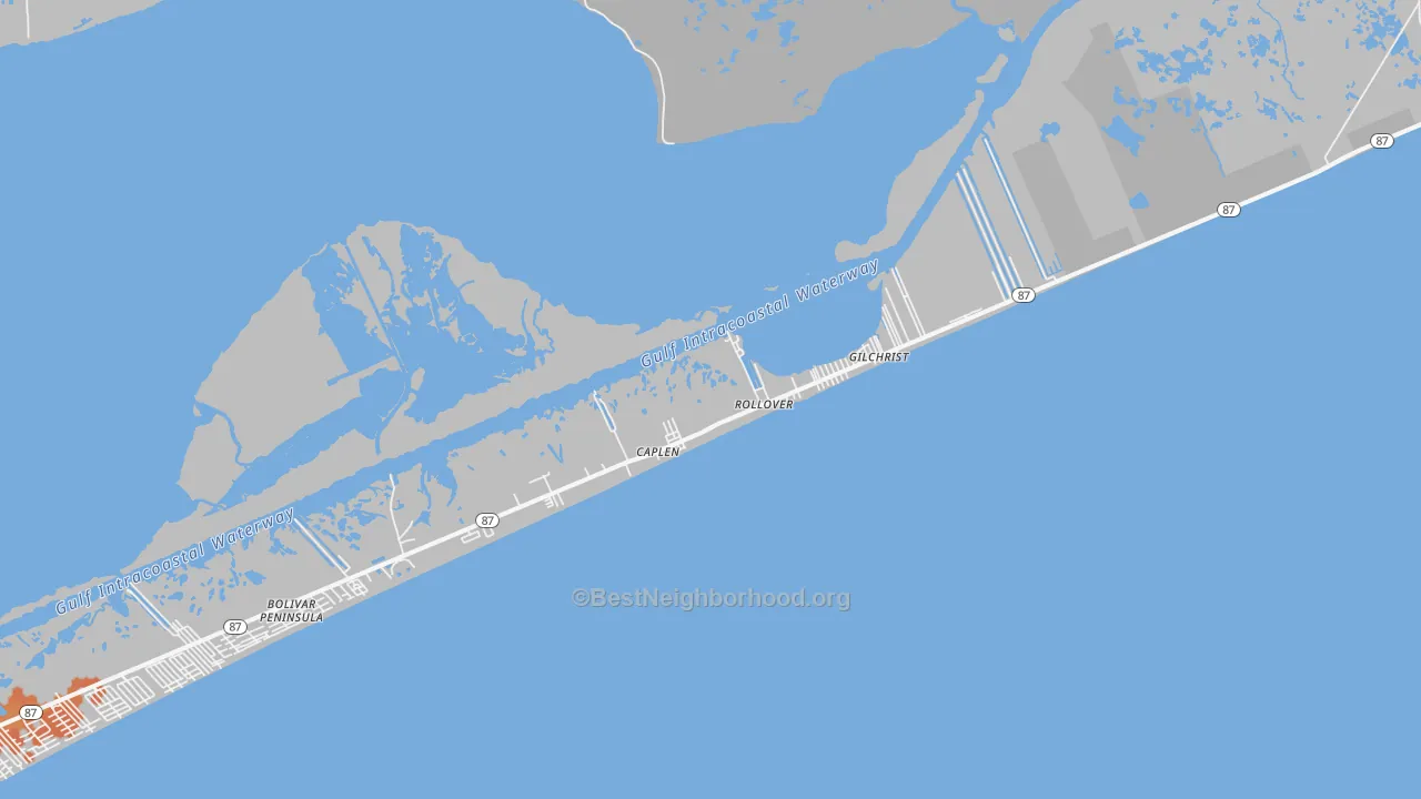 Bike Grade map of 77617, TX