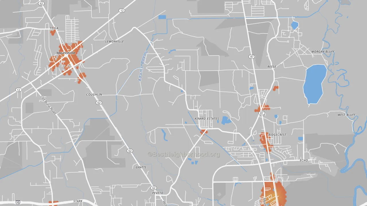 Bike Grade map of 77632, TX