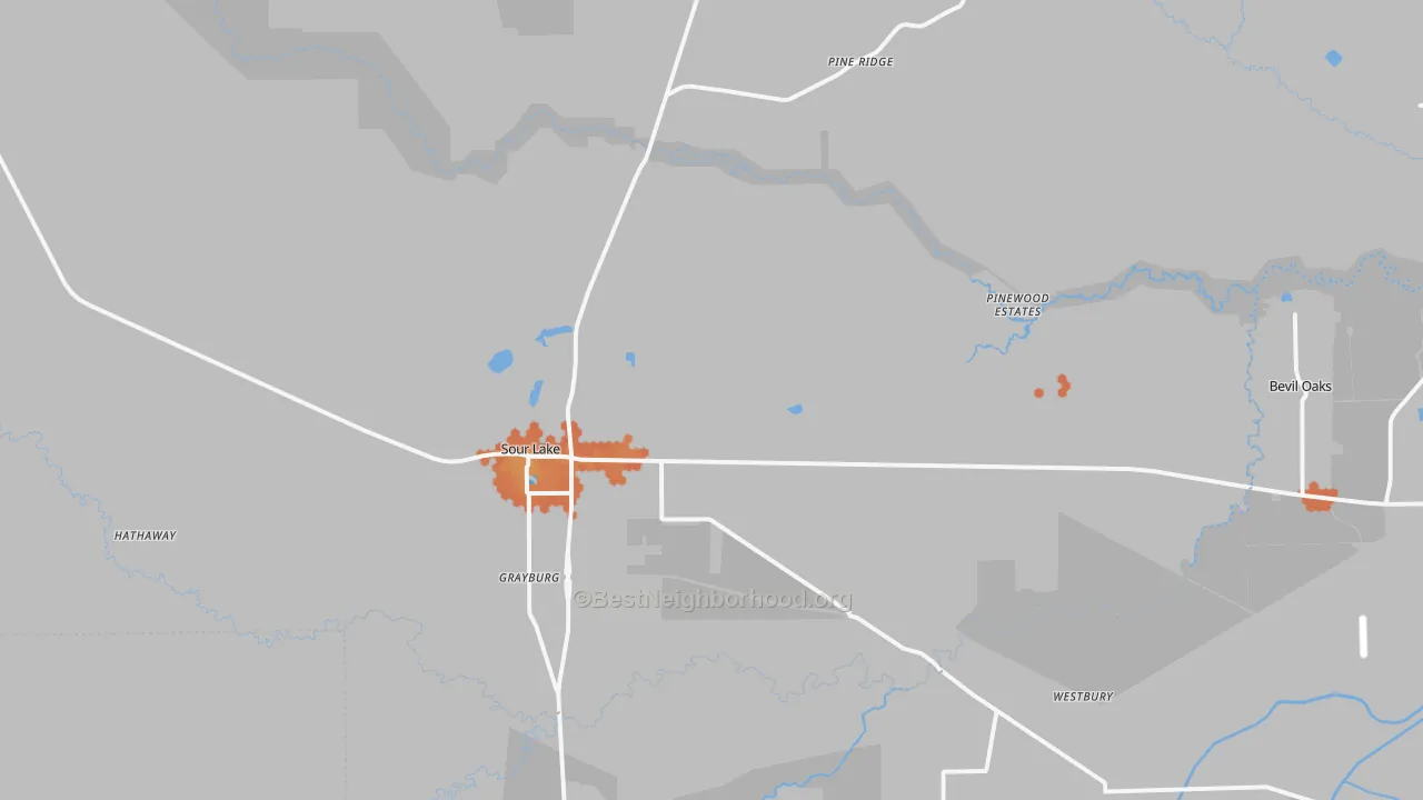 Bike Grade map of 77659, TX