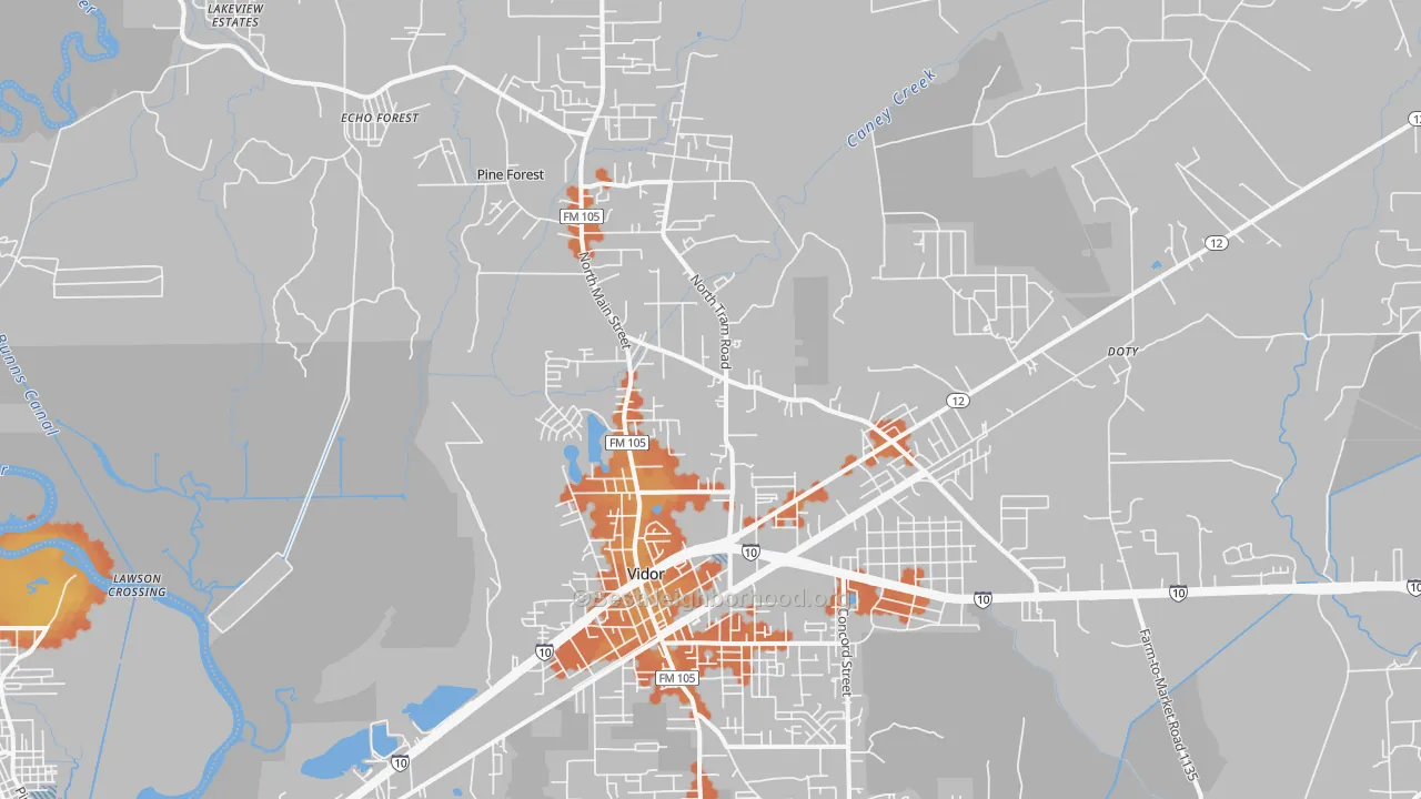 Bike Grade map of 77662, TX