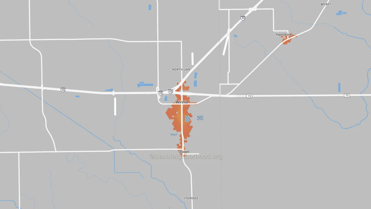 Bike Grade map of 77665, TX
