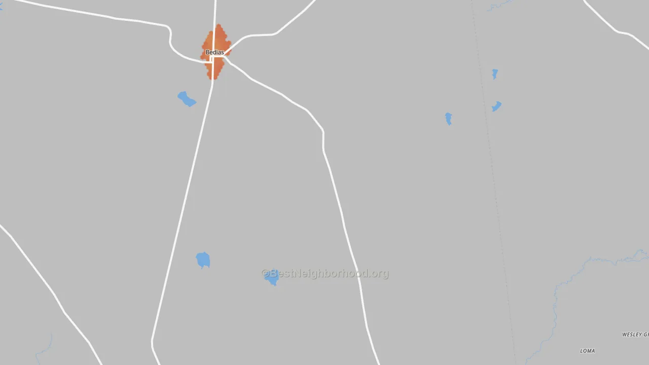 Bike Grade map of 77831, TX