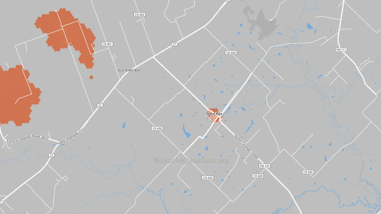 Bike Grade map of 77853, TX