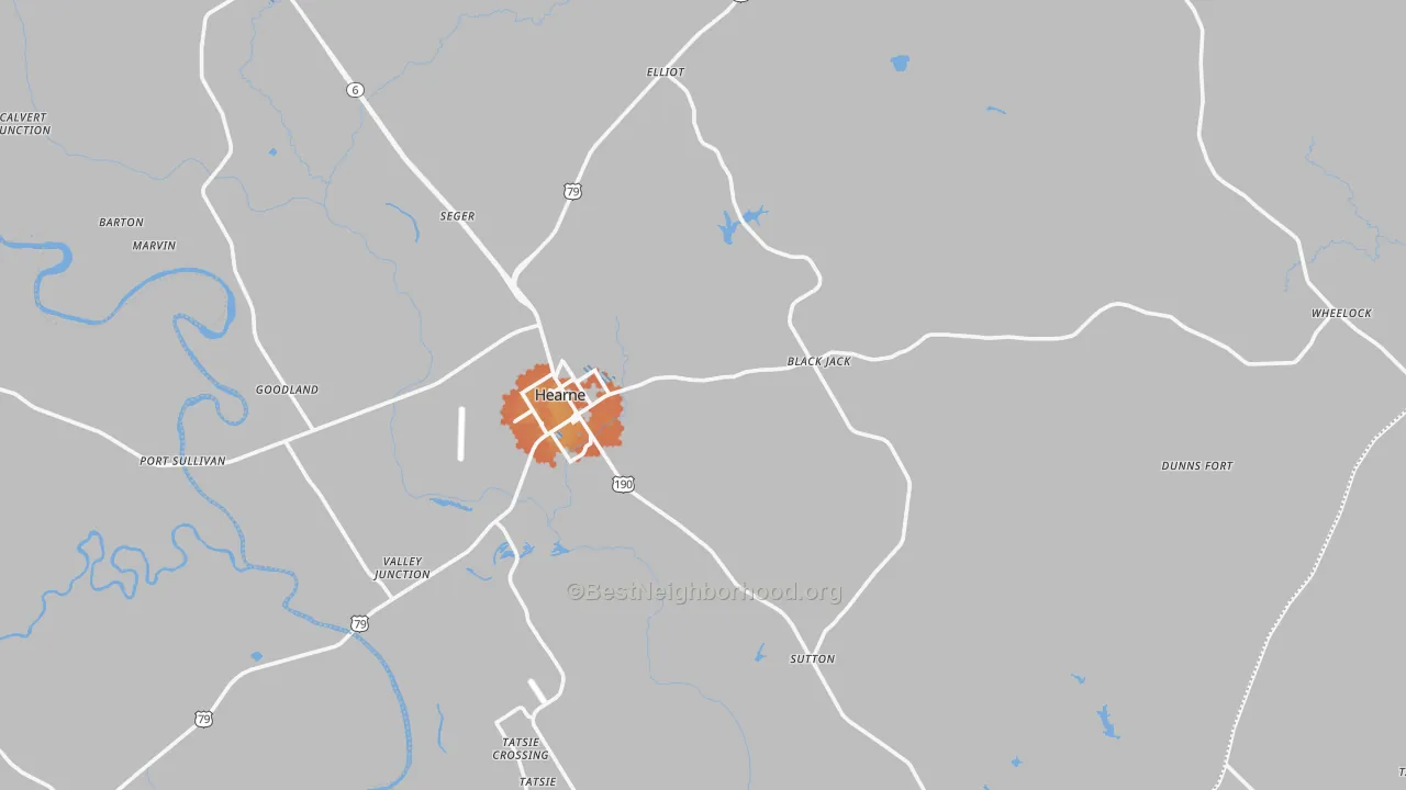 Bike Grade map of 77859, TX