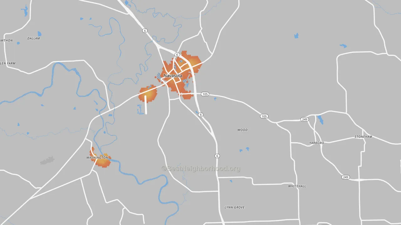 Bike Grade map of 77868, TX