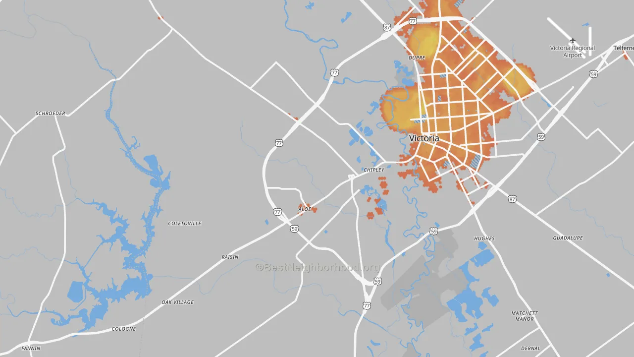 Bike Grade map of 77905, TX