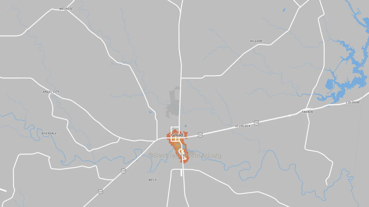 Bike Grade map of 77963, TX