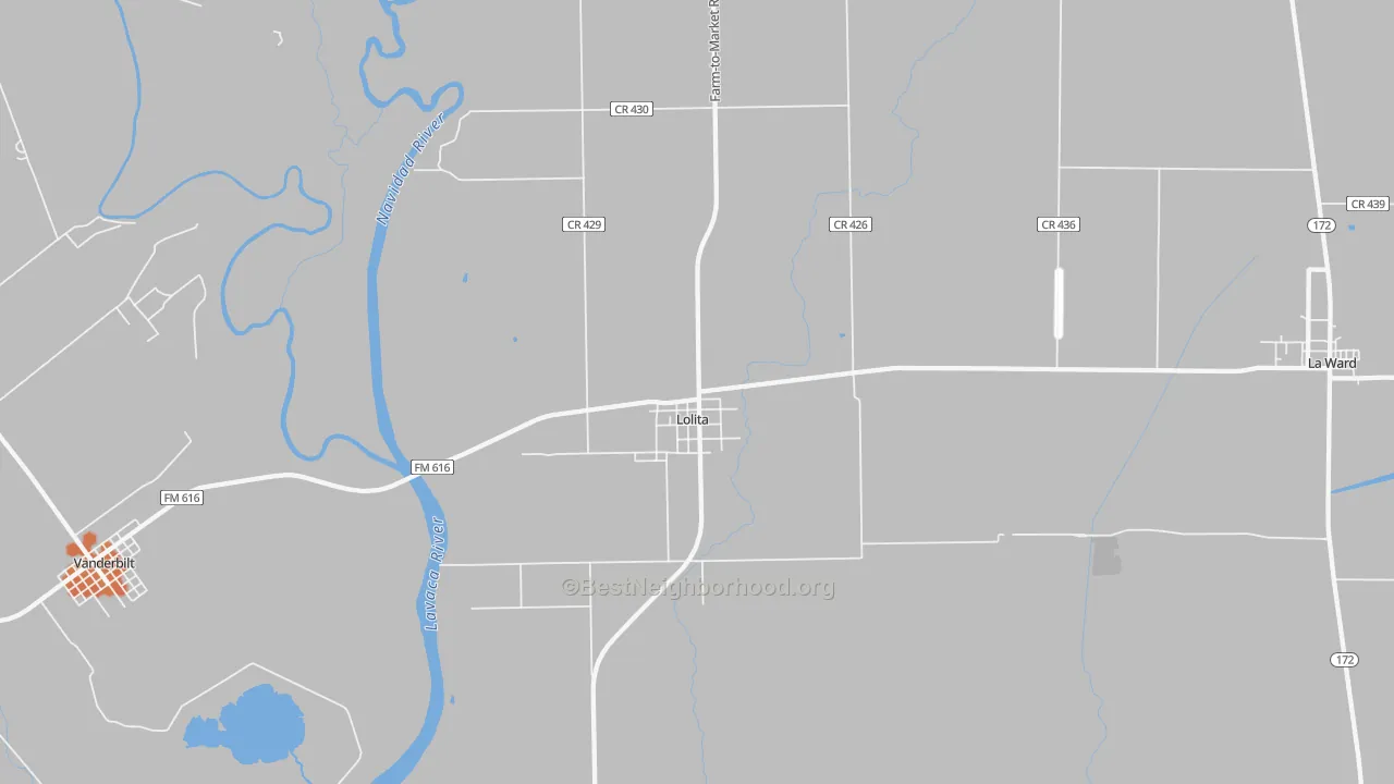 Bike Grade map of 77971, TX