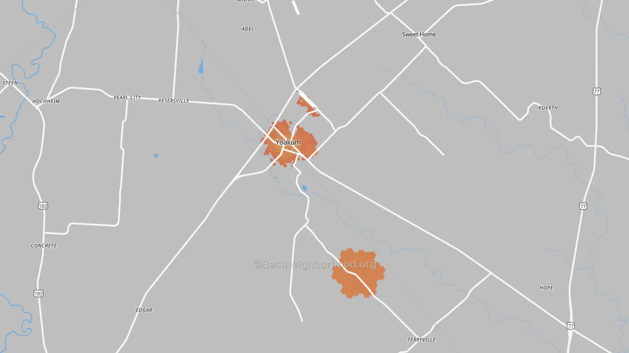 Bike Grade map of 77995, TX