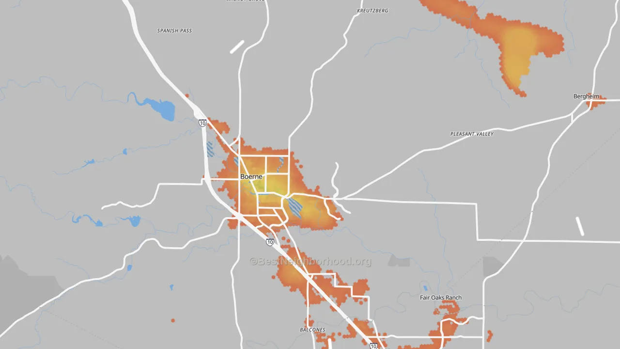 Bike Grade map of 78006, TX