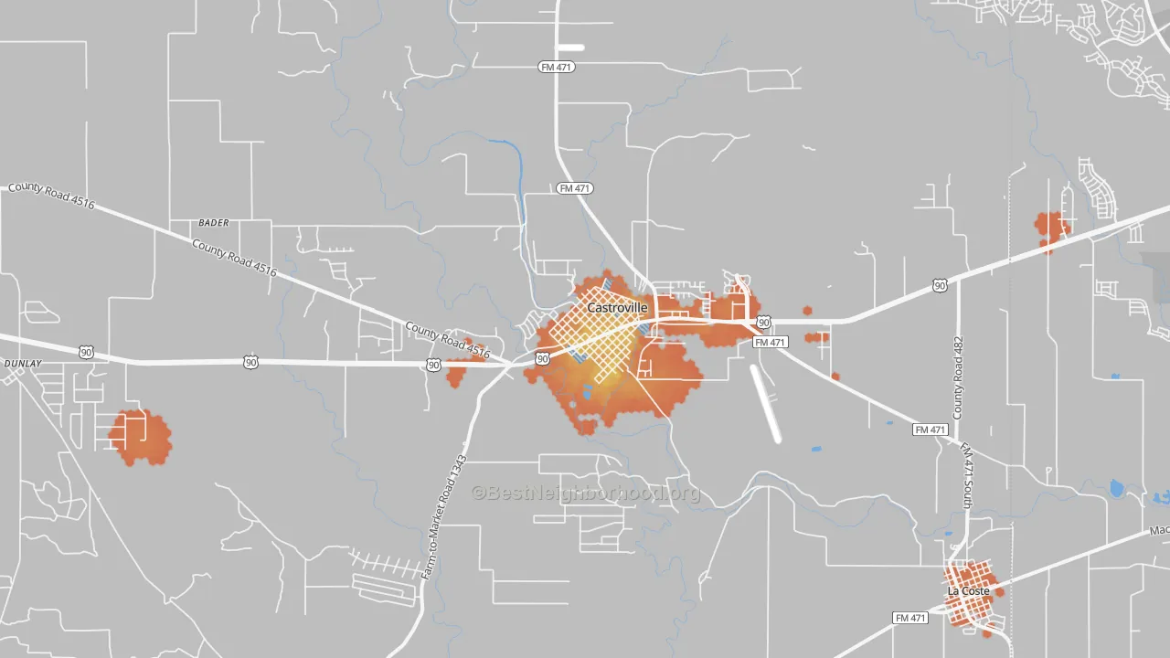 Bike Grade map of 78009, TX