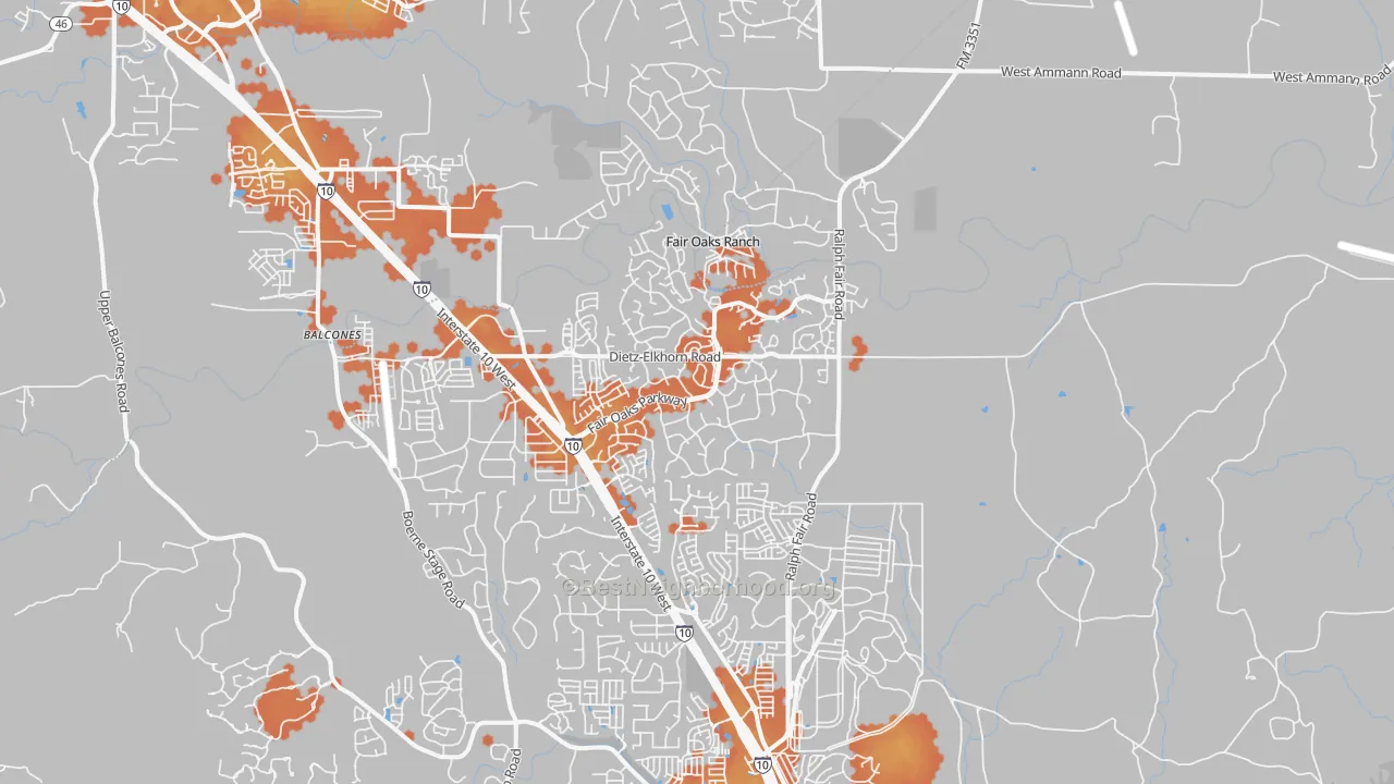 Bike Grade map of 78015, TX