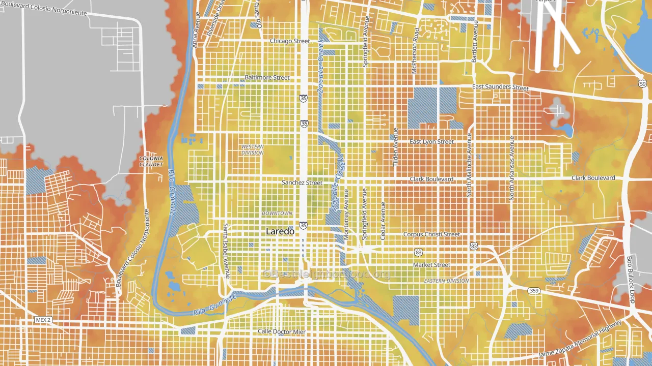 Bike Grade map of 78040, TX