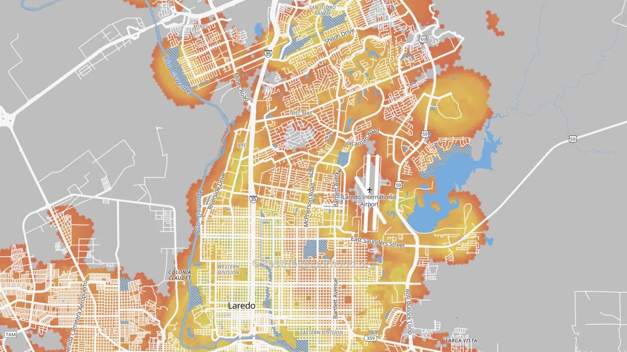 Bike Grade map of 78041, TX