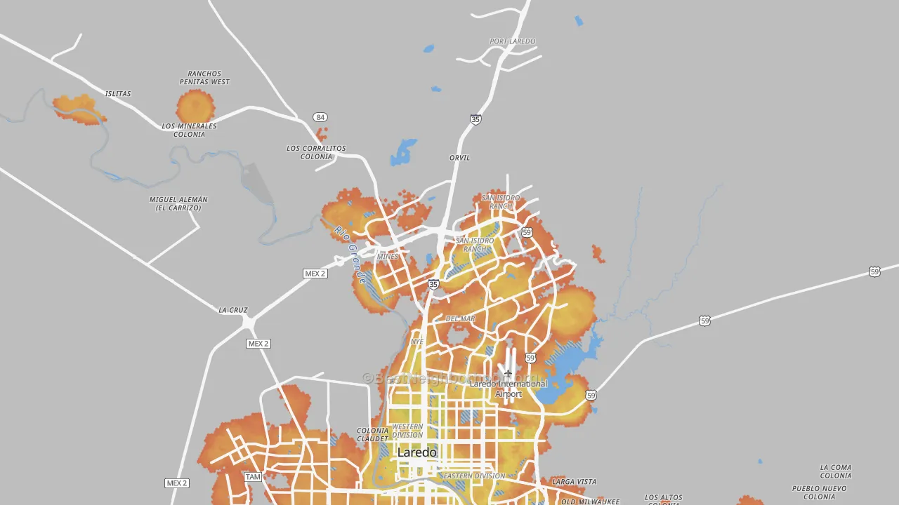 Bike Grade map of 78045, TX