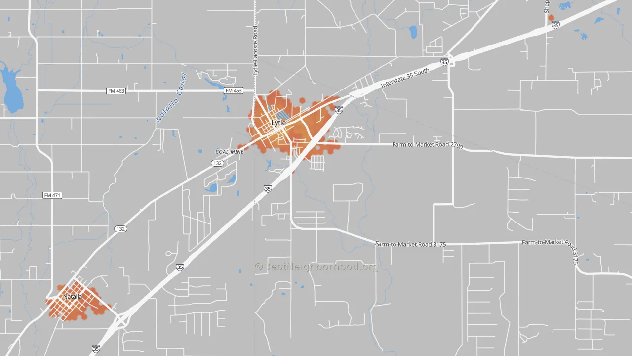 Bike Grade map of 78052, TX