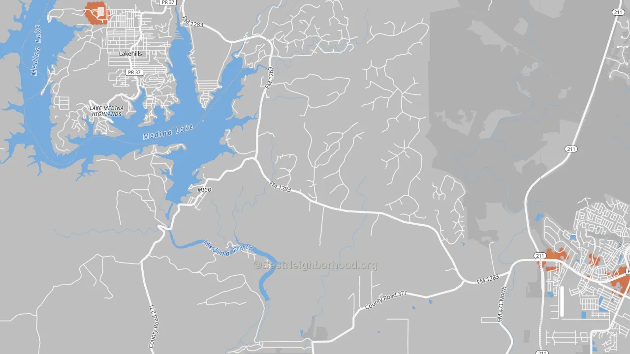 Bike Grade map of 78056, TX