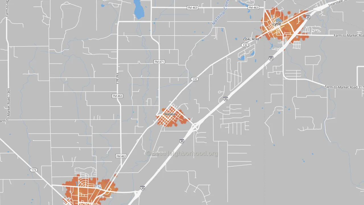 Bike Grade map of 78059, TX