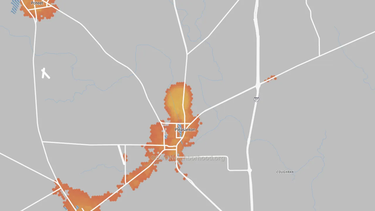 Bike Grade map of 78064, TX