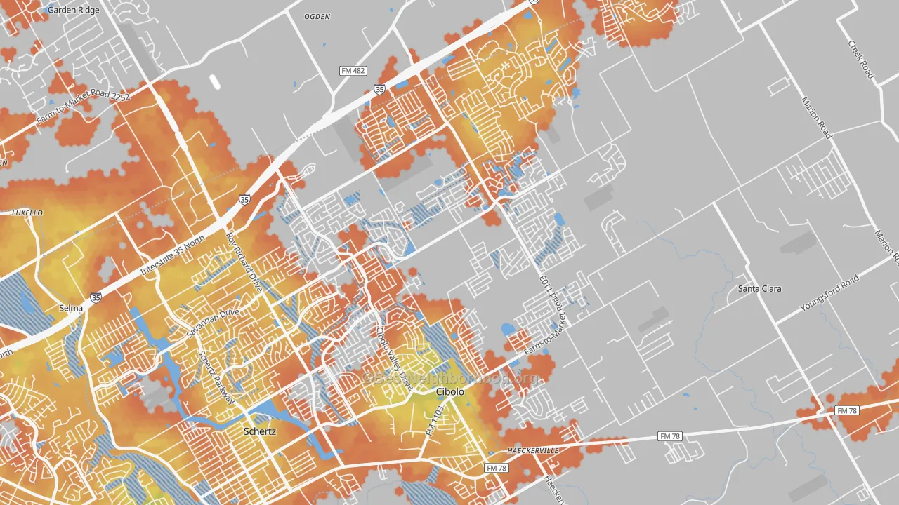 Bike Grade map of 78108, TX