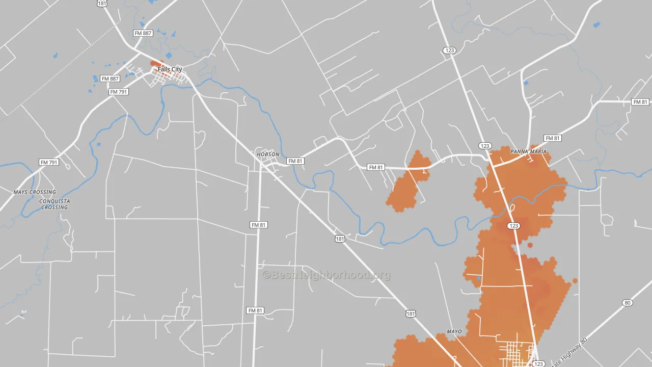 Bike Grade map of 78117, TX