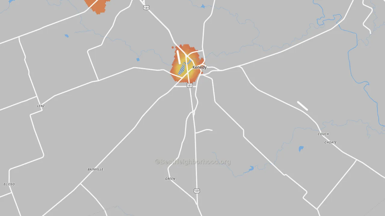 Bike Grade map of 78119, TX