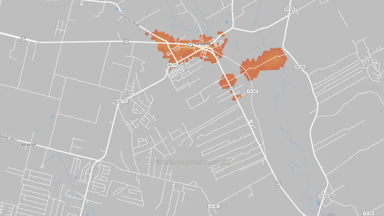 Bike Grade map of 78121, TX