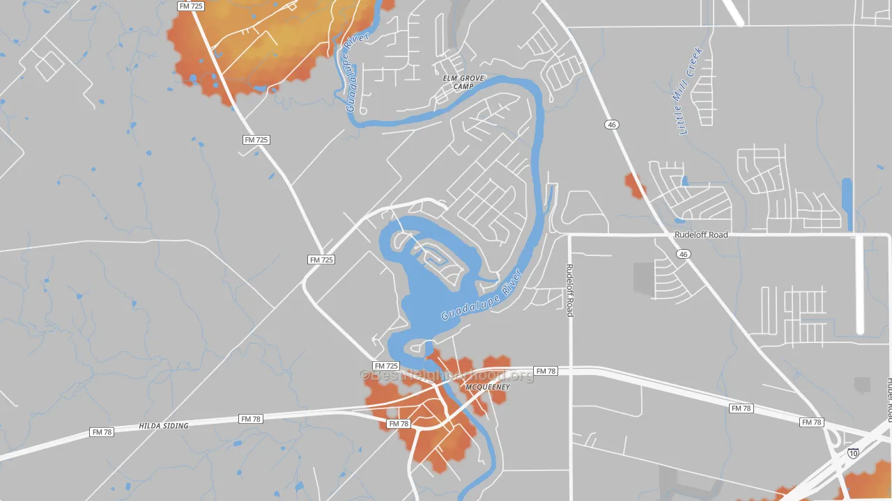 Bike Grade map of 78123, TX
