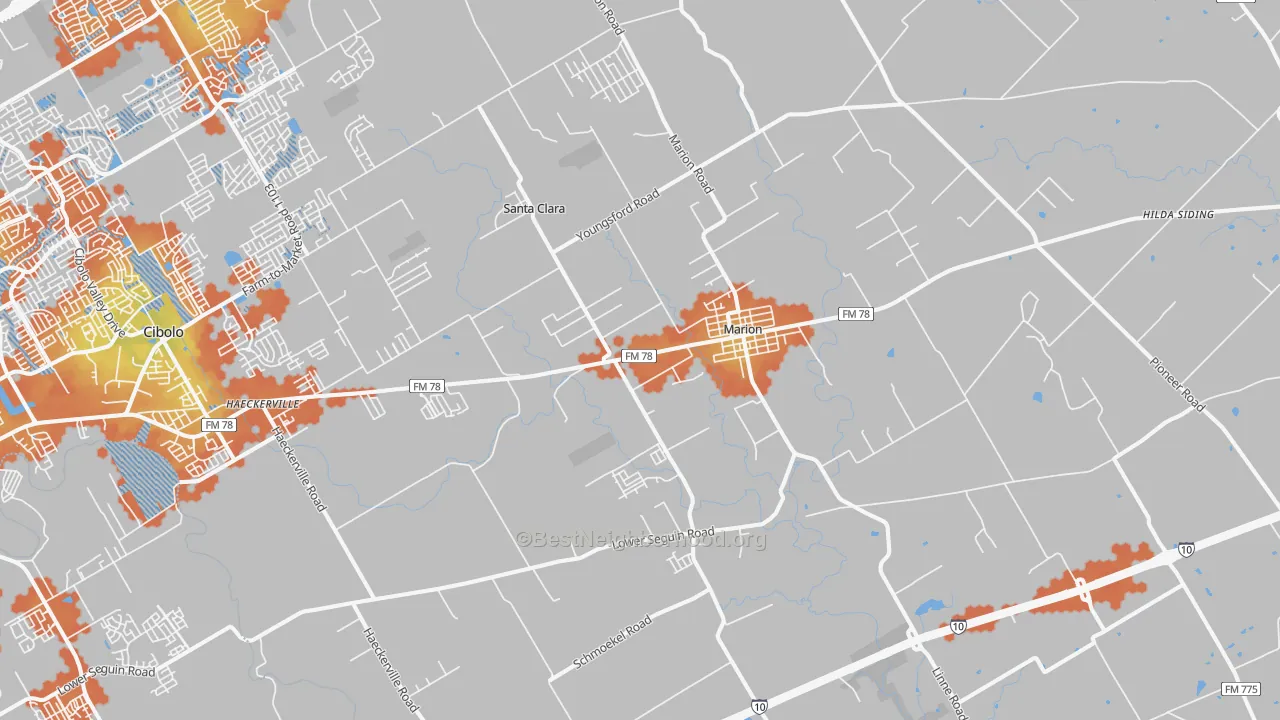 Bike Grade map of 78124, TX