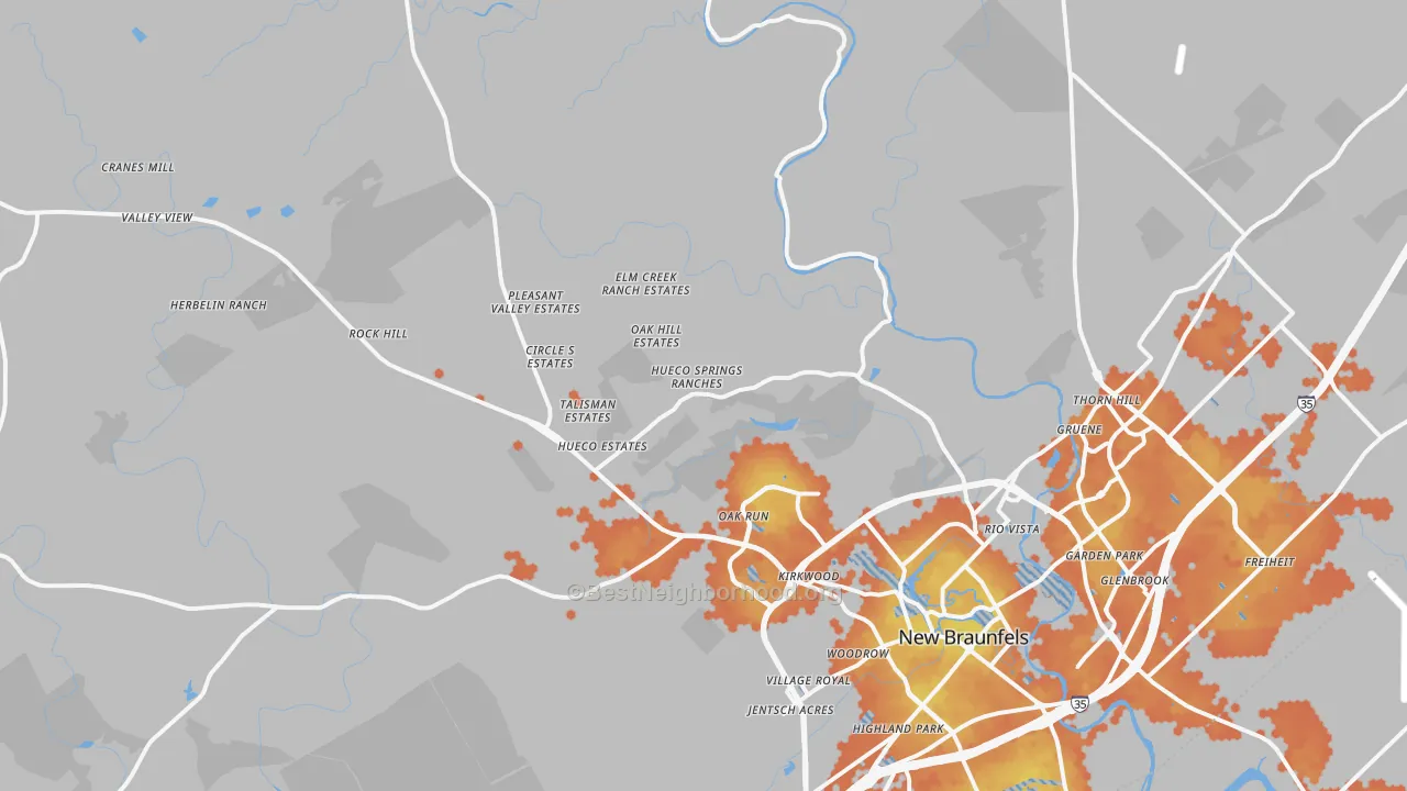 Bike Grade map of 78132, TX