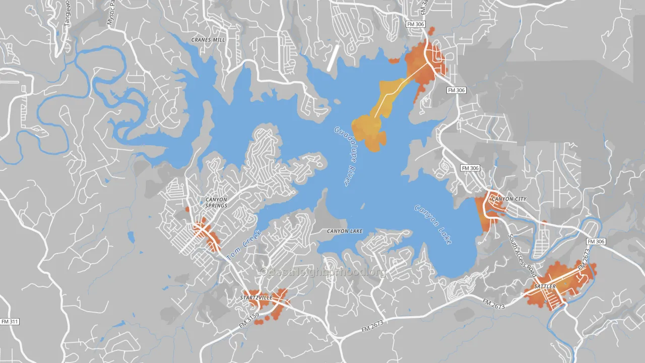 Bike Grade map of 78133, TX