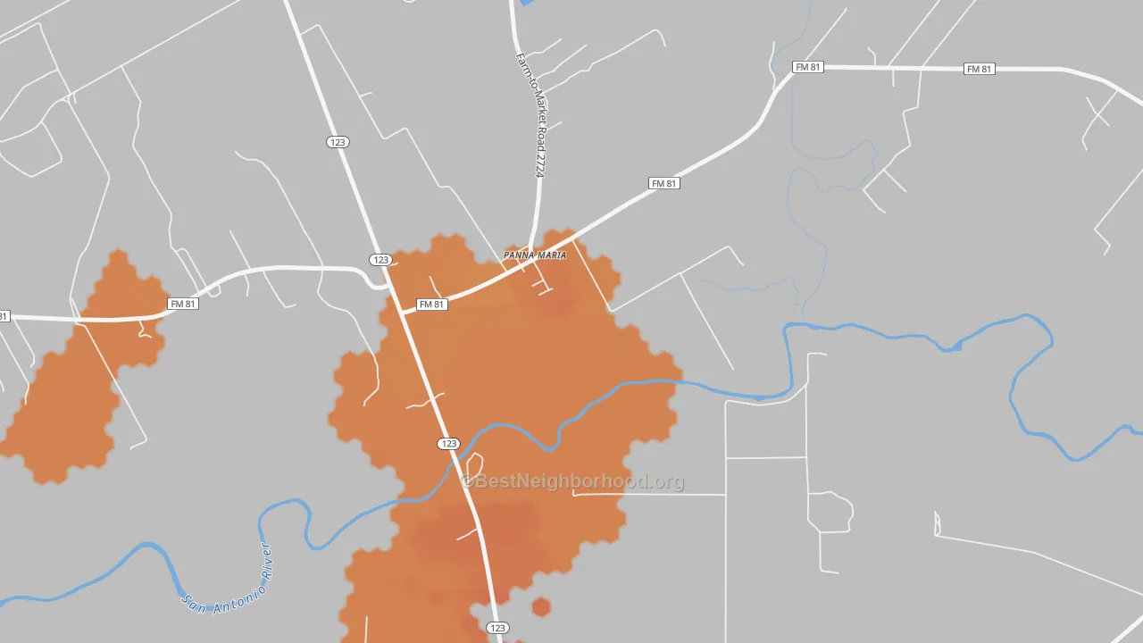 Bike Grade map of 78144, TX