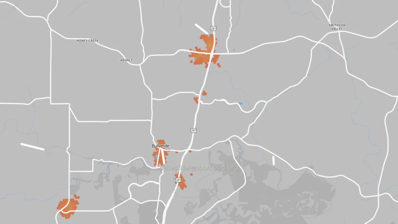 Bike Grade map of 78163, TX