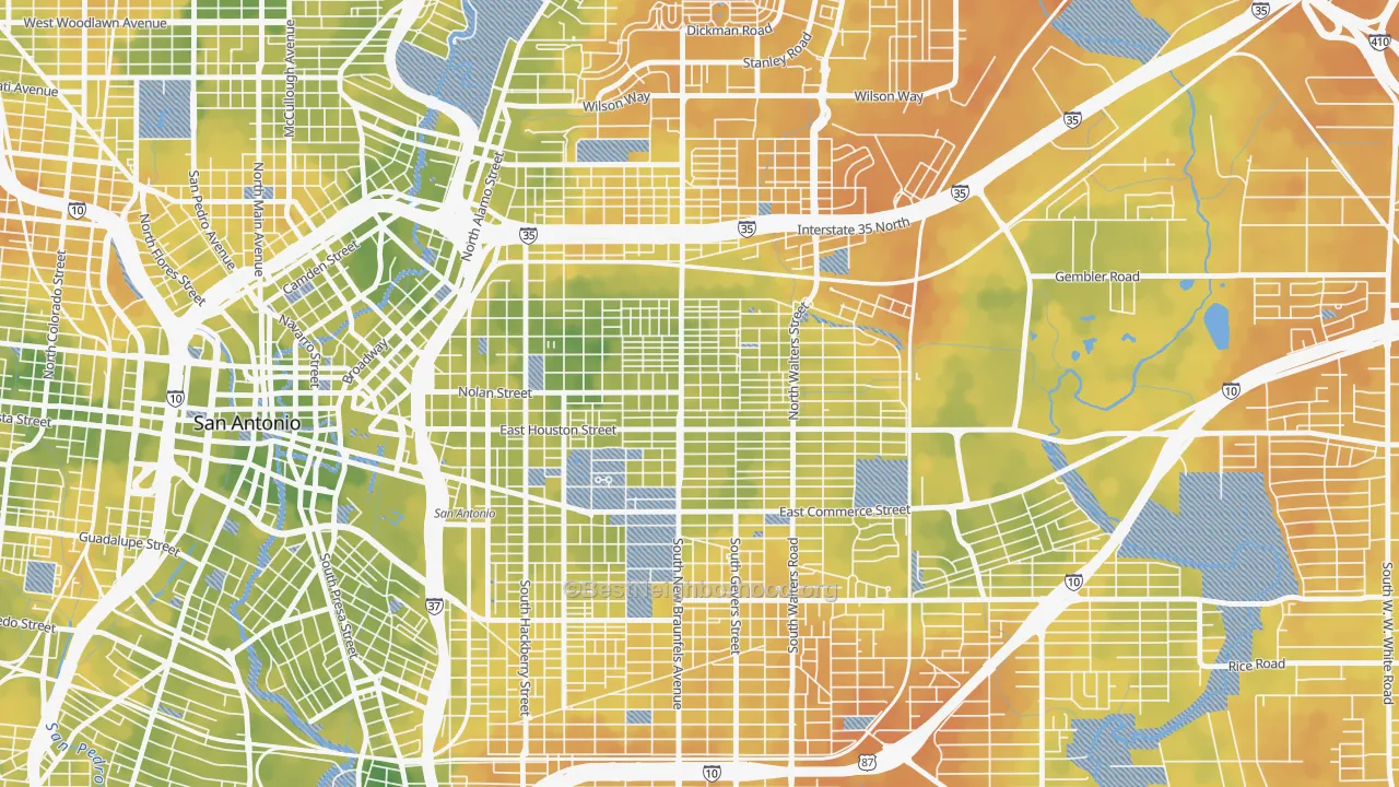 Bike Grade map of 78202, TX