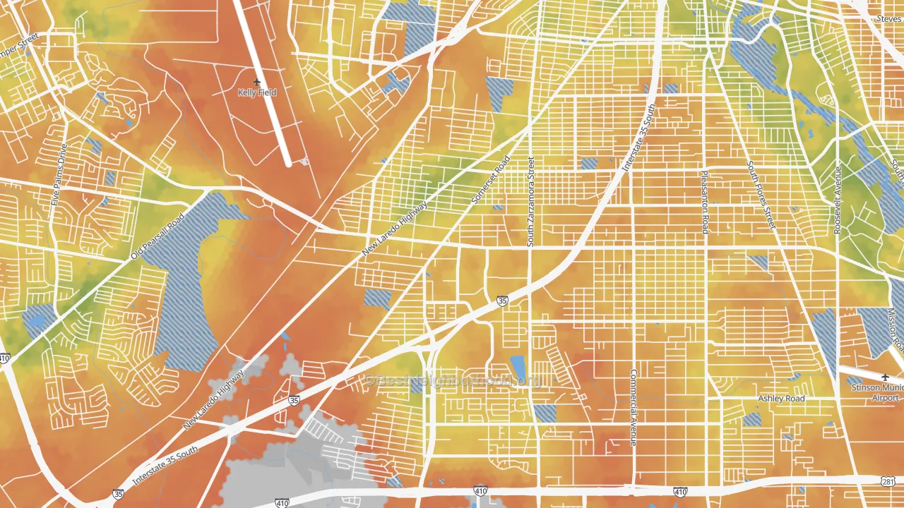 Bike Grade map of 78211, TX