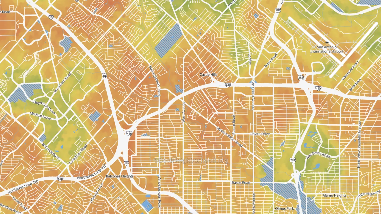 Bike Grade map of 78213, TX