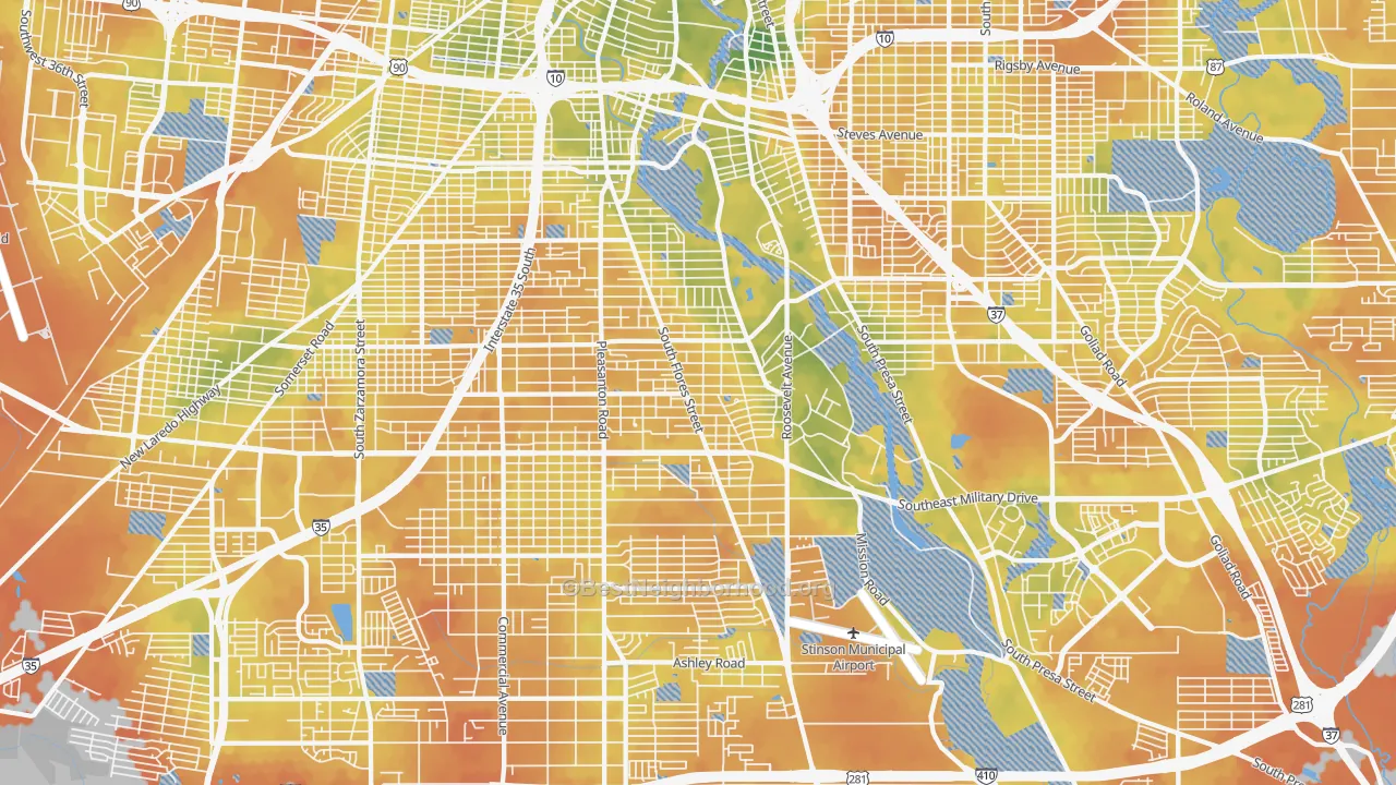 Bike Grade map of 78214, TX