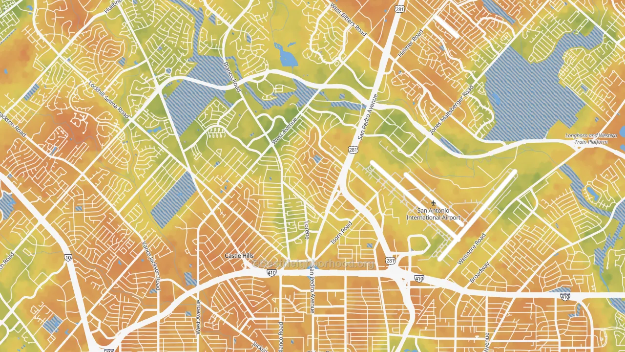 Bike Grade map of 78216, TX