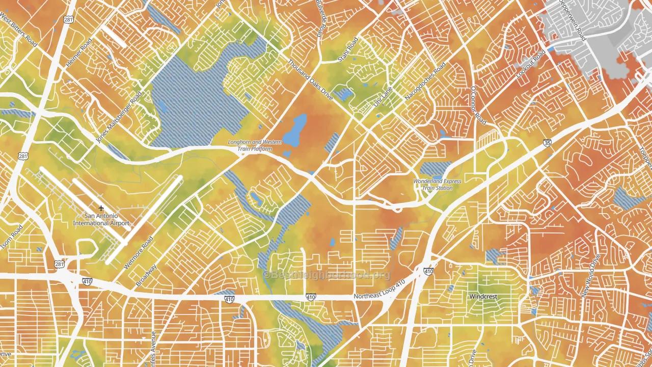 Bike Grade map of 78217, TX