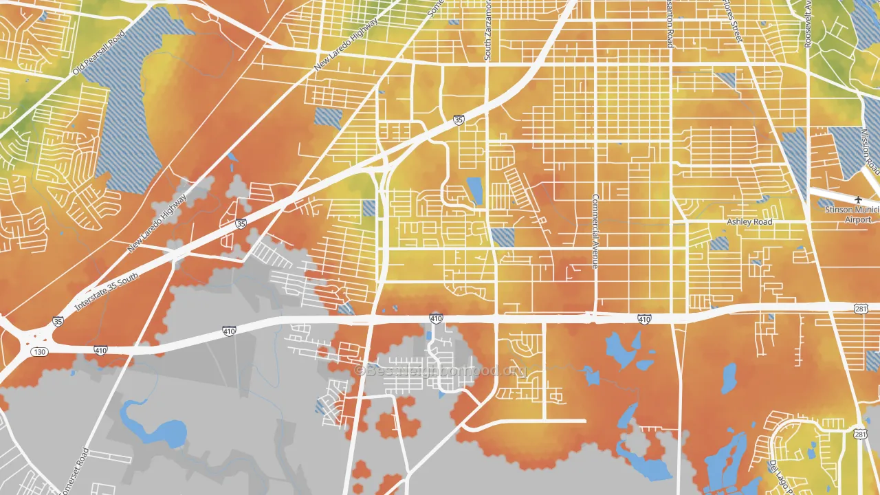 Bike Grade map of 78224, TX