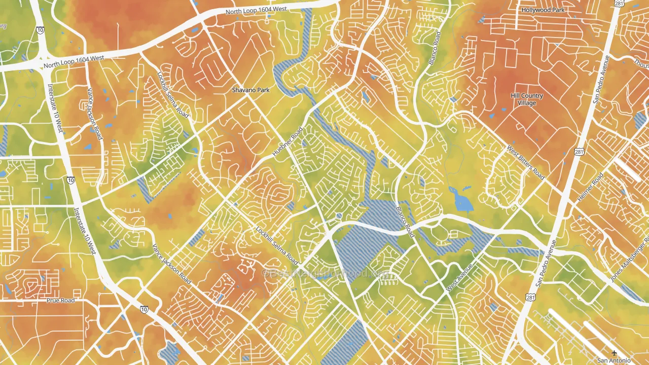 Bike Grade map of 78231, TX