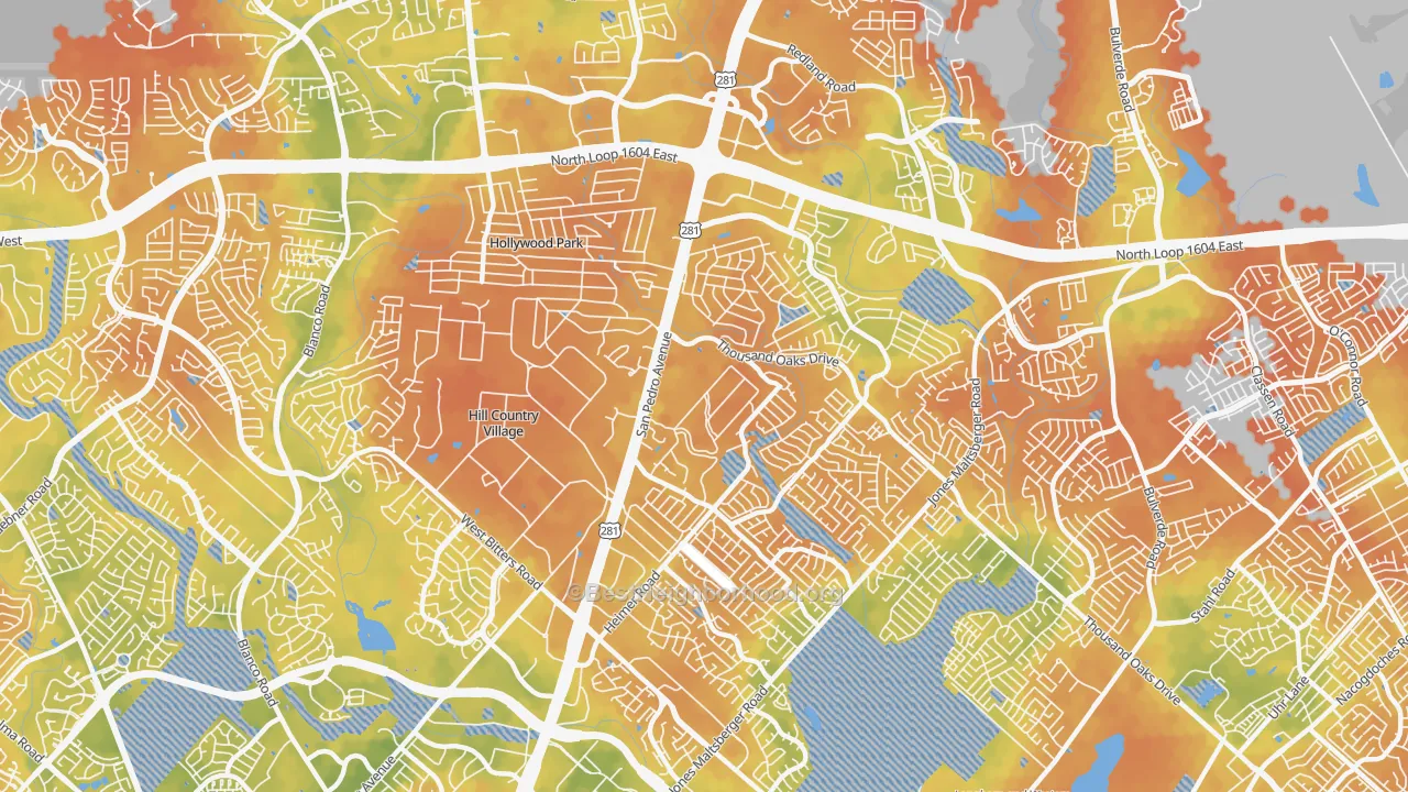 Bike Grade map of 78232, TX