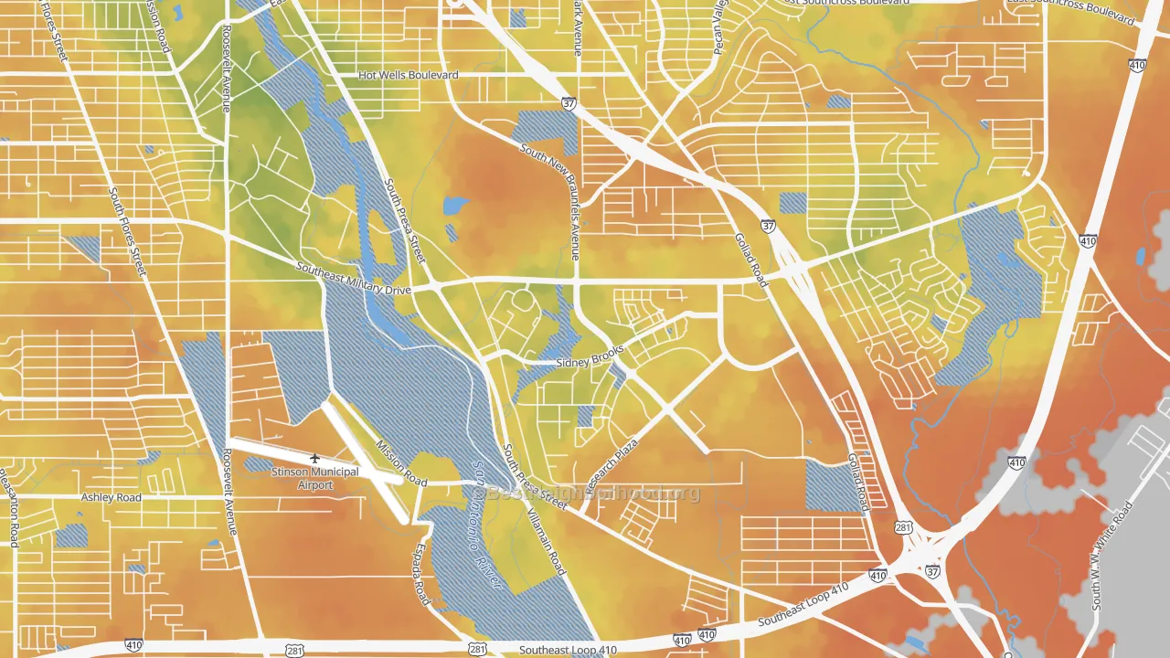 Bike Grade map of 78235, TX