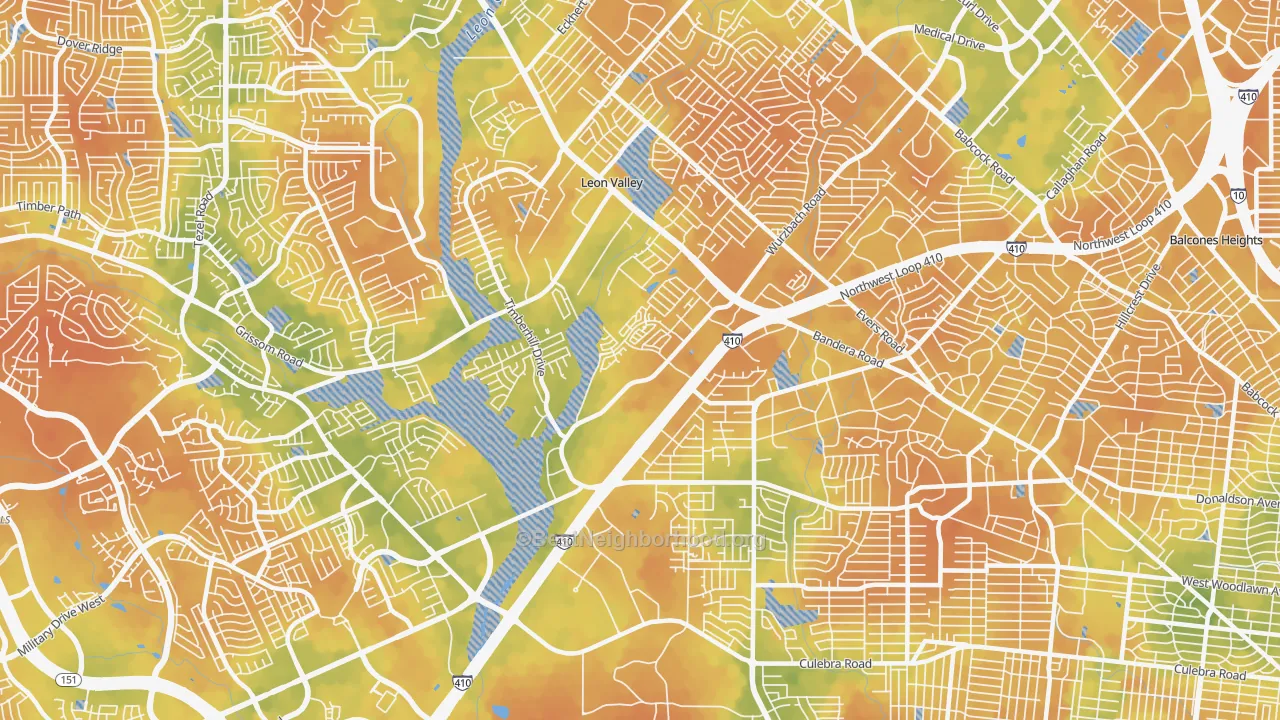 Bike Grade map of 78238, TX